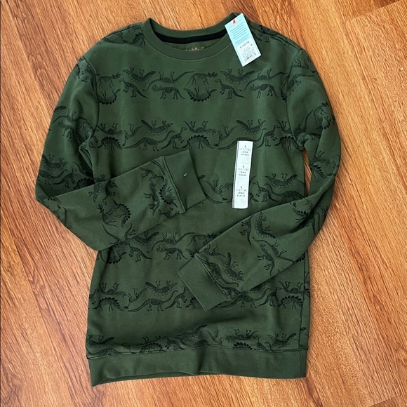Other - Green Dinosaur Print Men's Sweater
